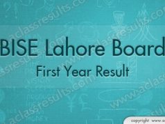 First Year Result lahore