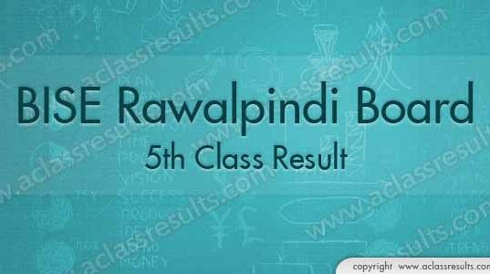 Rawalpindi board 5th Class Result 2018