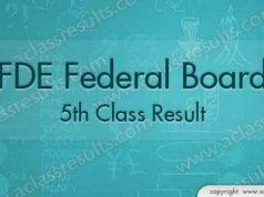 Federal Board 5th Class Result 2018