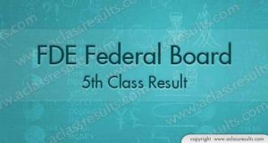 Federal Board 5th Class Result 2018