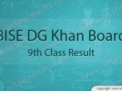 DG Khan board 9th class result 2018
