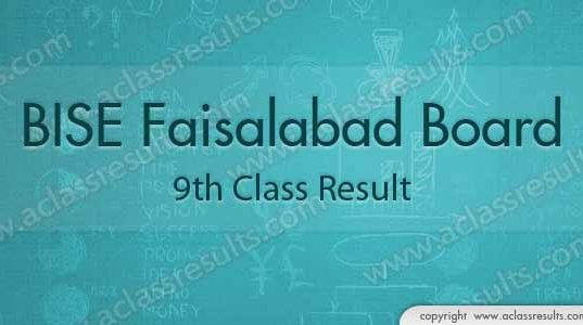 Faisalabad Board 9th class result 2018