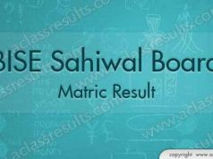 Sahiwal Board Matric Result 2018